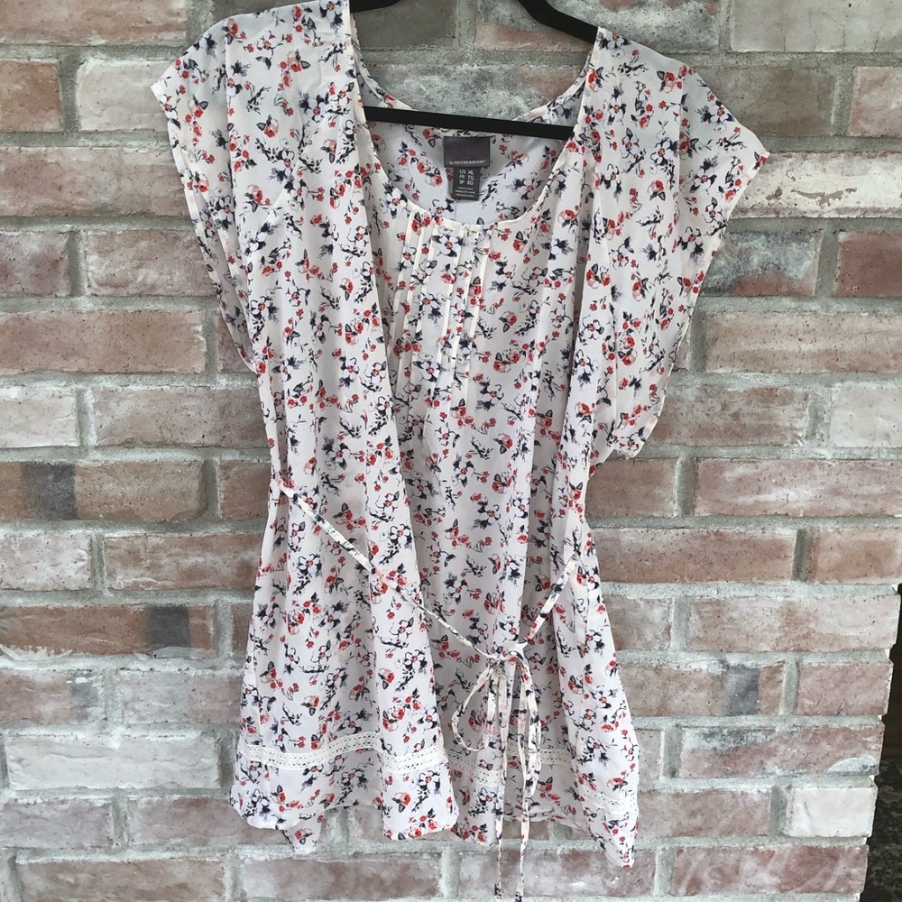 Motherhood Maternity Flower Blouse Shirt XL